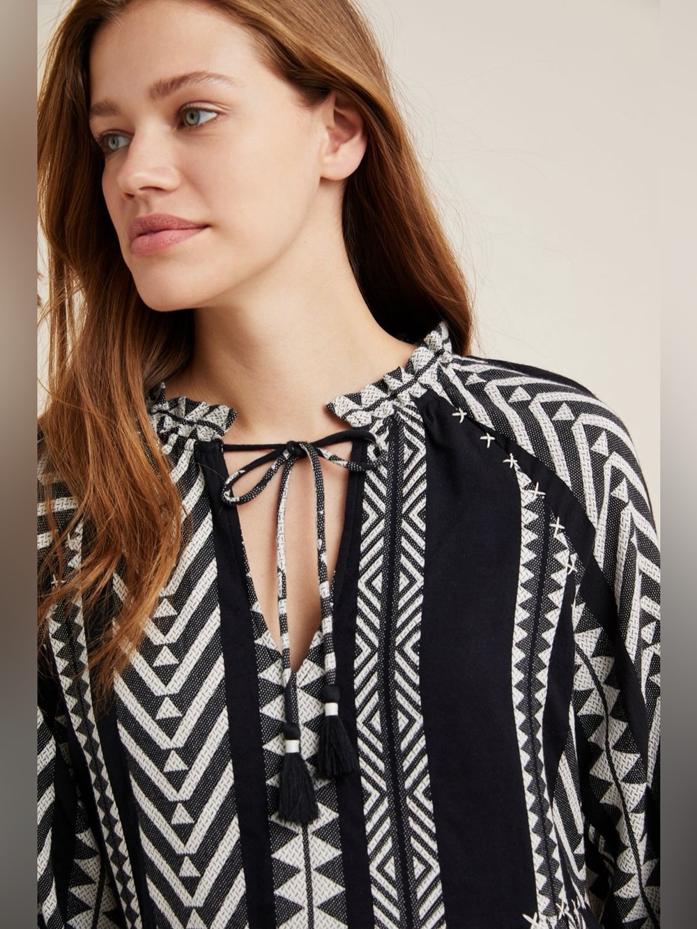 Anthropologie Maeve Dominique Tunic Dress in black and white size XS - Picture 4 of 9